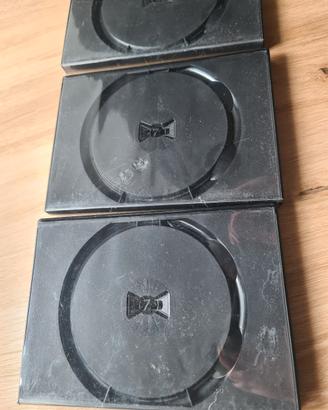 3 custodie per dvd / CD nere in plastica