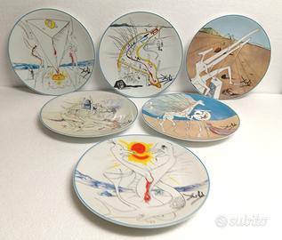 DALI' serie 6piatti LA CONQUISTA DEL COSMO Limoges