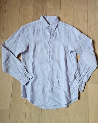 Camicia lilla in lino Uniqlo uomo (vestibilità S) 