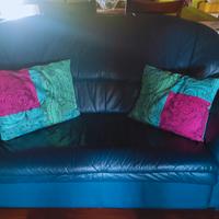 Divano blue in pelle - usato