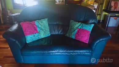 Divano blue in pelle - usato