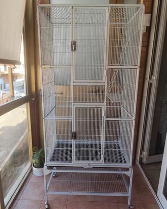 Gabbia bianca uccelli. 77x46x175 come nuova