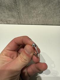 Anello solitario oro bianco 18 ct