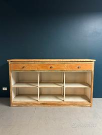 Bancone vintage legno da negozio isola cucina