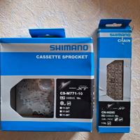 Pacco pignoni e catena Shimano XT 10 vel.