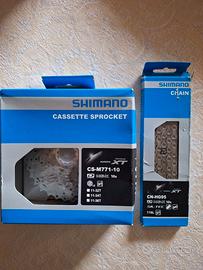 Pacco pignoni e catena Shimano XT 10 vel.