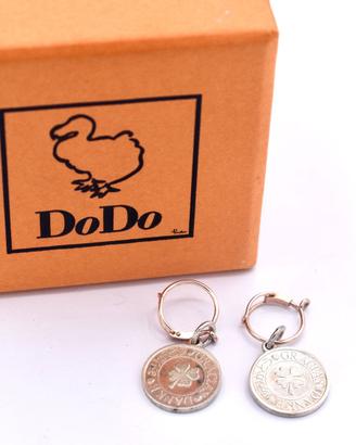 dodo orecchini monete oro rosa argento 925