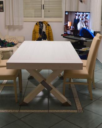 Tavolo moderno + 6 sedie in legno