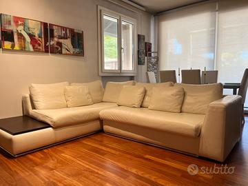 DIVANO IN VERA PELLE BIANCO CREMA