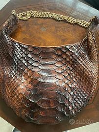 Borsa Vintage APE REGINA in Vero Pitone Marrone