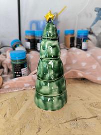 Albero di natale in ceramica, fatto a mano