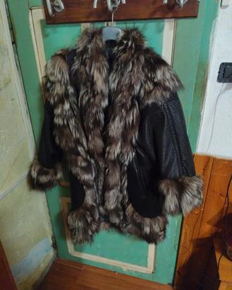  giacca in pelle e pelliccia