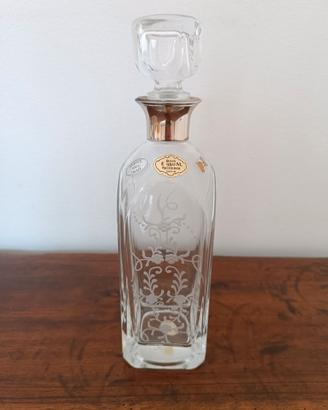 Bottiglia Liquore Cristallo - collo argento 800 