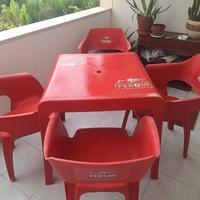 Tavolo + 4 sedie da esterno PERONI – Set completo