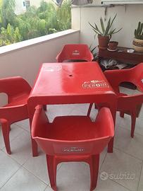 Tavolo + 4 sedie da esterno PERONI – Set completo