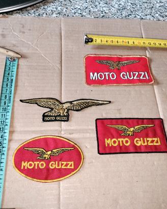 Lotto N°4 Patch Toppe Vintage Marchio Moto Guzzi
