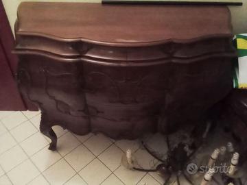 Specchio comó e due comodini barocco