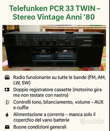 Stereo Radio Registratore a Cassette Vintage