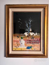 Quadro moderno con cornice dorata di qualità