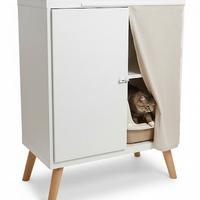 Mobile Bianco Multi-funzione con Piedini in Legno