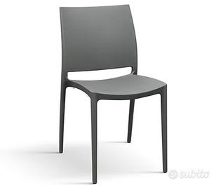 Set di 6 sedie Leggere in Polipropilene Grigie