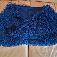 Coprispalle in lana blu notte