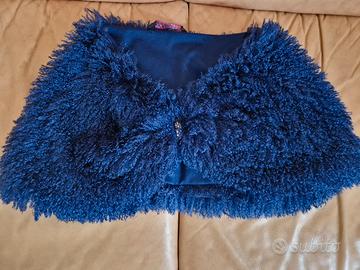 Coprispalle in lana blu notte