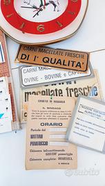 x5 insegna cartello '50 targa vintage Macelleria 