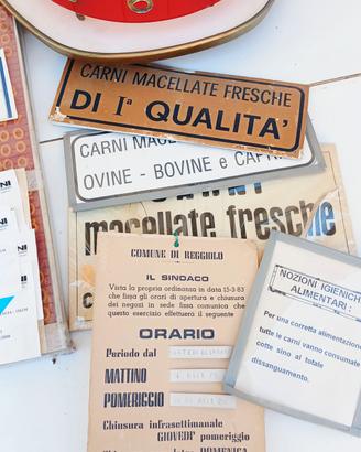 x5 insegna cartello '50 targa vintage Macelleria 