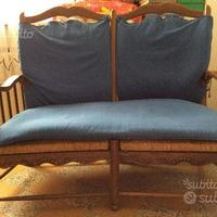 Divanetto country in legno di rovere