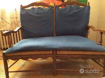 Divanetto country in legno di rovere