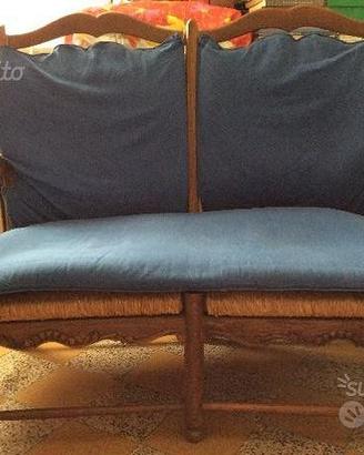Divanetto country in legno di rovere