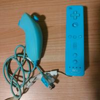 Controller blu per Nintendo Wii/Wii U e Nunchuk 