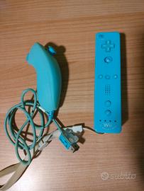 Controller blu per Nintendo Wii/Wii U e Nunchuk 