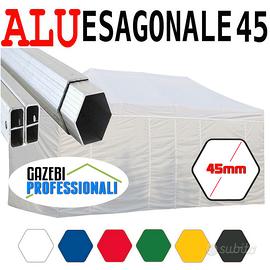 Gazebo 6x3 alluminio bianco tendone pieghevole pvc