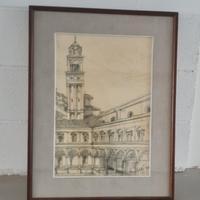 Quadro carboncino "Piazza Grande - Modena "