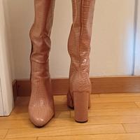 Stivale marrone chiaro con tacco 12