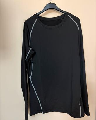 Maglia termica sportiva nera XL manica lunga