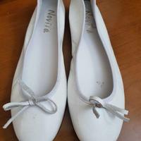Ballerine bianche vera pelle e cuoio n. 39 nuove