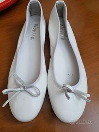 Ballerine bianche vera pelle e cuoio n. 39 nuove