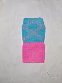Vintage Barbie Knit Hit pink blue sweater dress