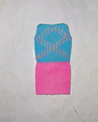 Vintage Barbie Knit Hit pink blue sweater dress