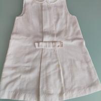 Jacadì abito cotone piquet bianco bambina 3 anni