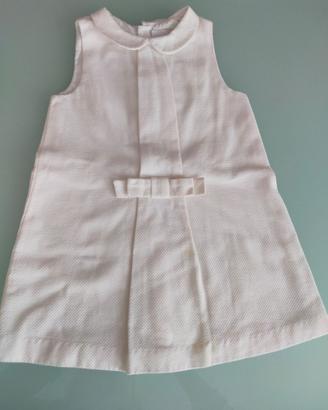 Jacadì abito cotone piquet bianco bambina 3 anni
