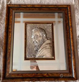 Quadro Padre Pio in argento 925 Creaz. Silver Lux 