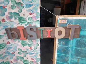 insegna in legno Bistrot