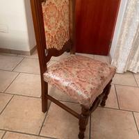 Sedia in tessuto e legno