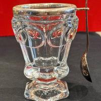 Vasetto in cristallo Baccarat con cucchiaio in arg