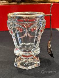 Vasetto in cristallo Baccarat con cucchiaio in arg