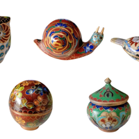 5 Miniature Cinesi Vintage Cloisonnè
